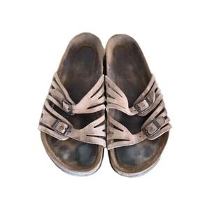 Birkenstock Granada Tobacco Brown Leather Soft Footbed Sandals 38 / 245 / L7-7.5
